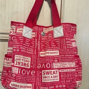 Lululemon Athletica pink Tote Bag with Text